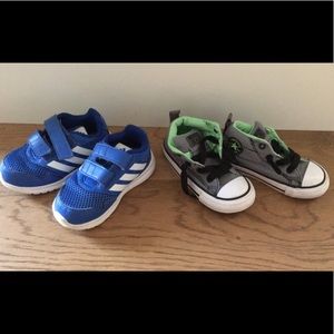 Toddler Boy Shoes Size 7 Converse Adidas Grey